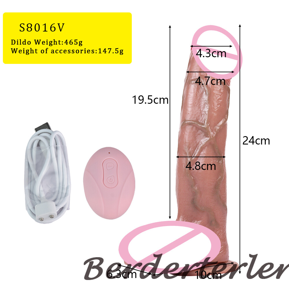 7.6″ Skin Feeling Realistic Dildo Telescopic Vibrator with Remote Control Sex