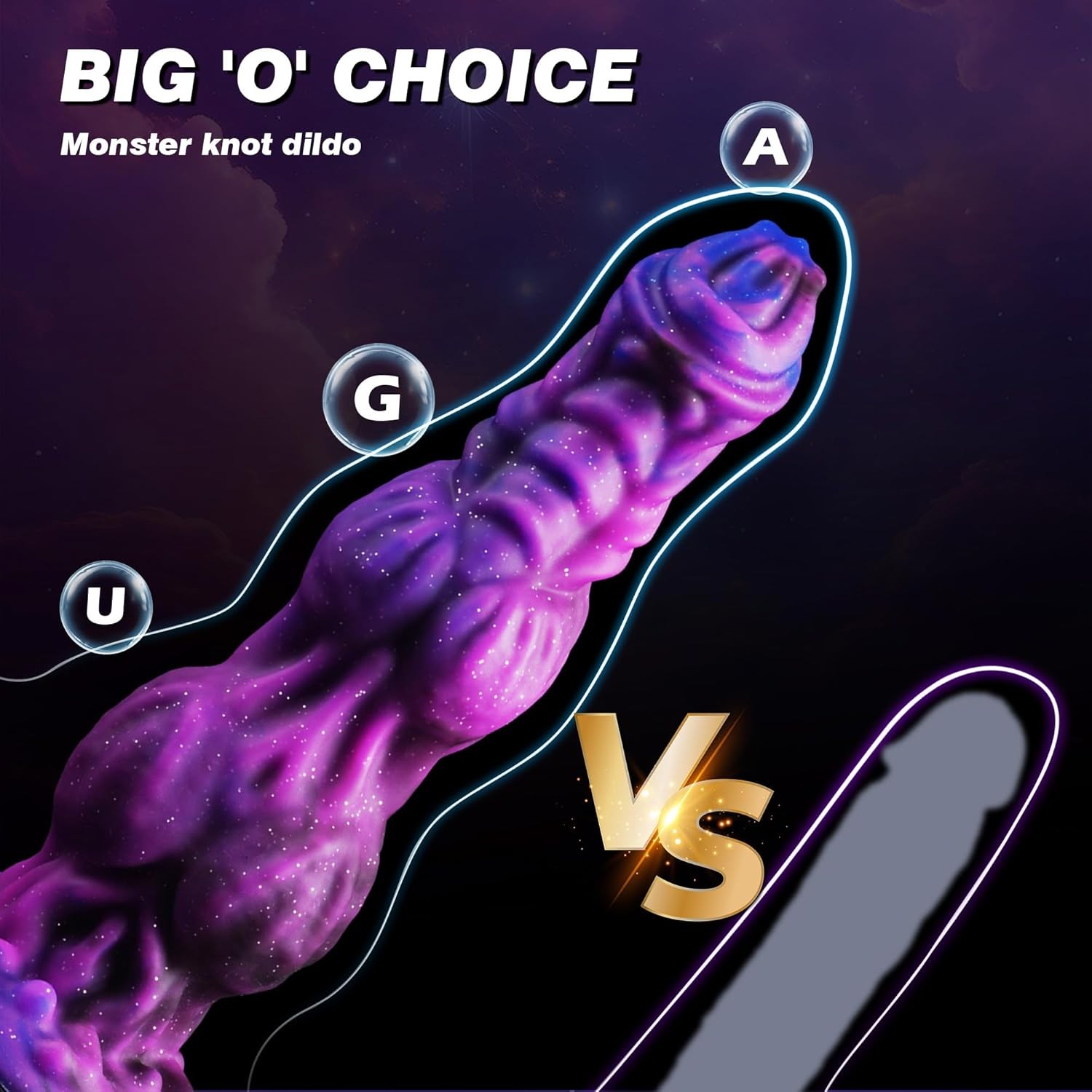 9.6″ Monster Dildo Fantasy Dildo with 2 Big Knots, Huge Dildo Thick Anal Dildo