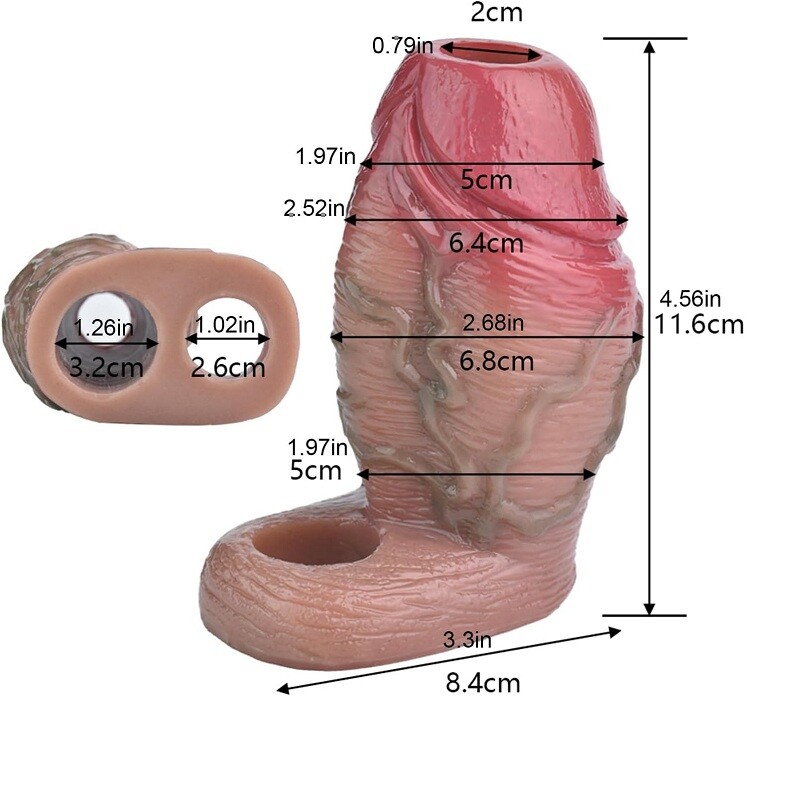 Open Tip Thick Fat Realistic Cock Girth Enhancer Penis Sleeve Extension Extender