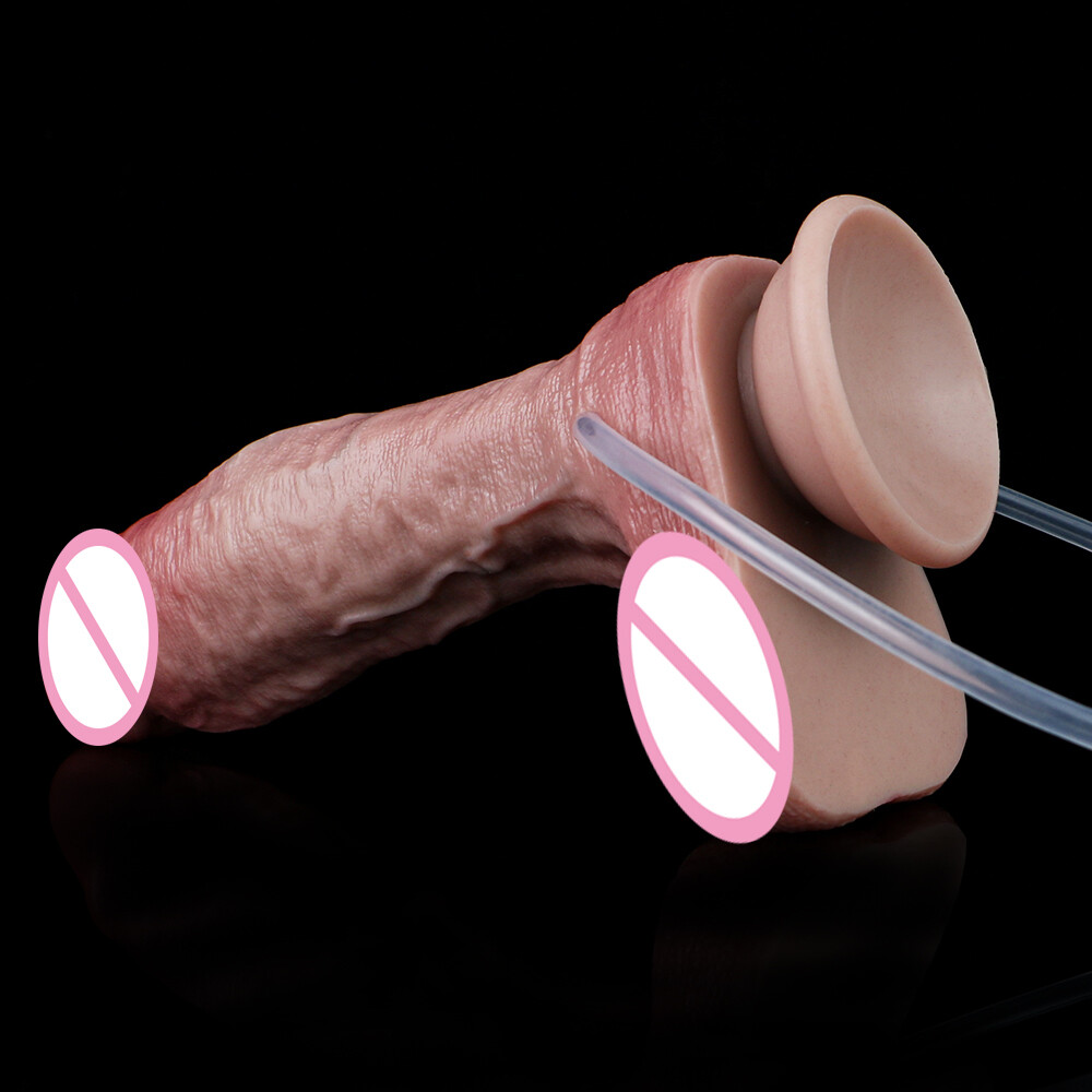 Realistic Artificial Ejaculation Penis With Sucker Silicone Squirting Dildo Toy