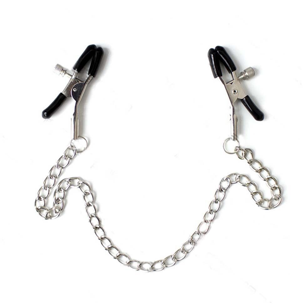 Sliver Nipple Clamps Rings Adjust Male Female Breast Stimulation Bondage Sex Toy