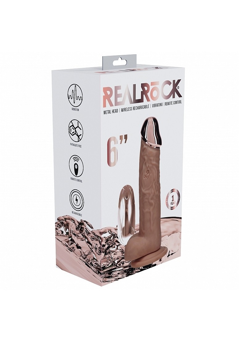 Realrock Wireless Rechargeable Metalhead Regular Straight W/BALLS Tan, New