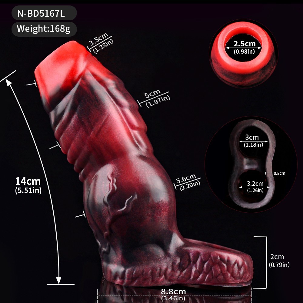 Fantasy Penis Sheath Dragon Texture Sleeve Cock Girth Enlarger Enhancer Extender