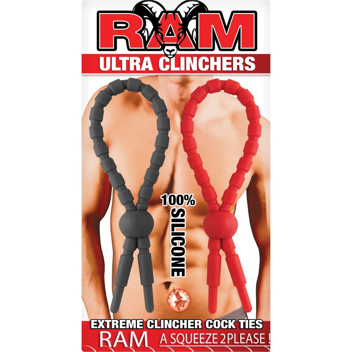 2 Silicone Clinchers Lasso Cock Tie Penis Ring Set Male Enhancer Delay Prolong