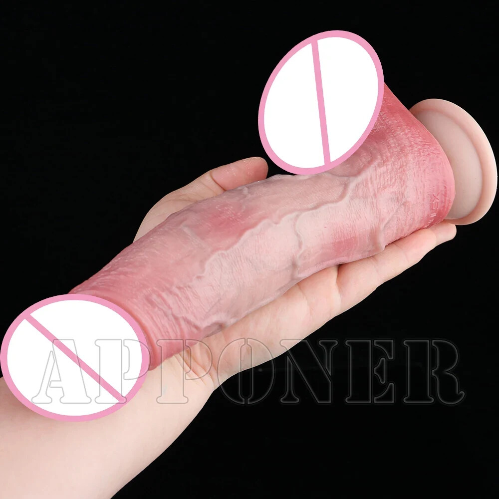9.06 Inch Long Realistic Dual-Layer Dildo with Strong Sucker Silicone Adult Toys