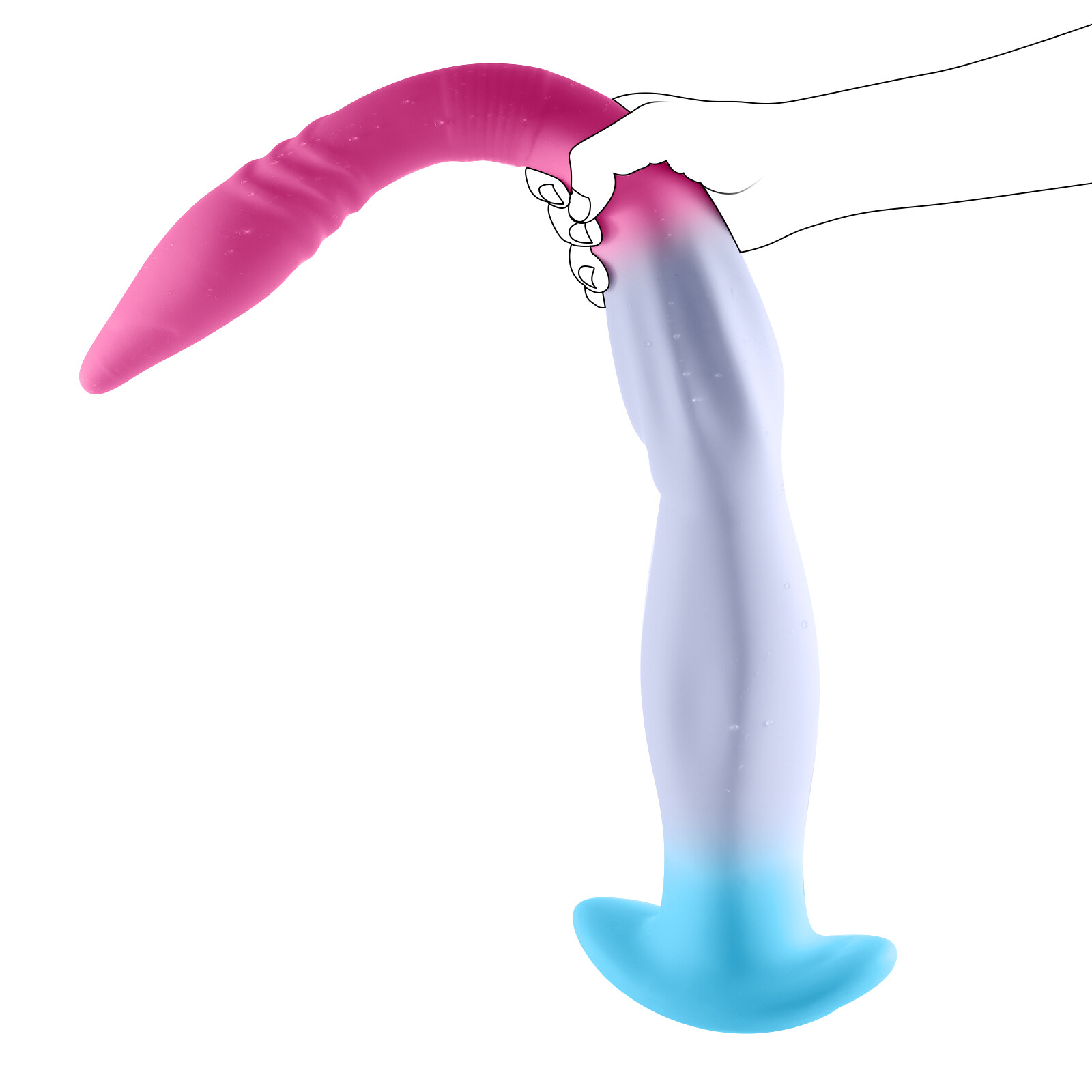 Long Anal Butt Plug,Real Liquid Silicone Dildo For Male Prostate Massager Women