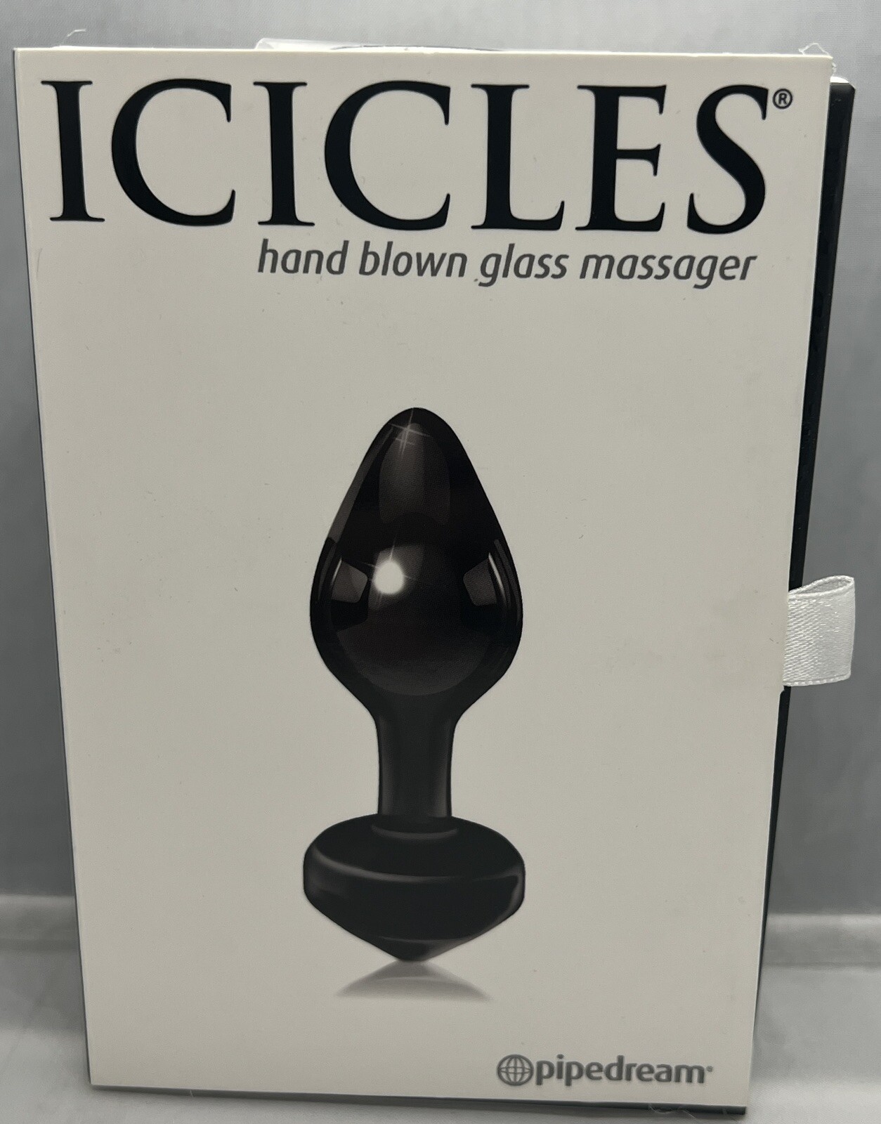 Icicles No. 44 Hand Blown Black Glass Massager, Butt Plug, Anal Probe, Beginners