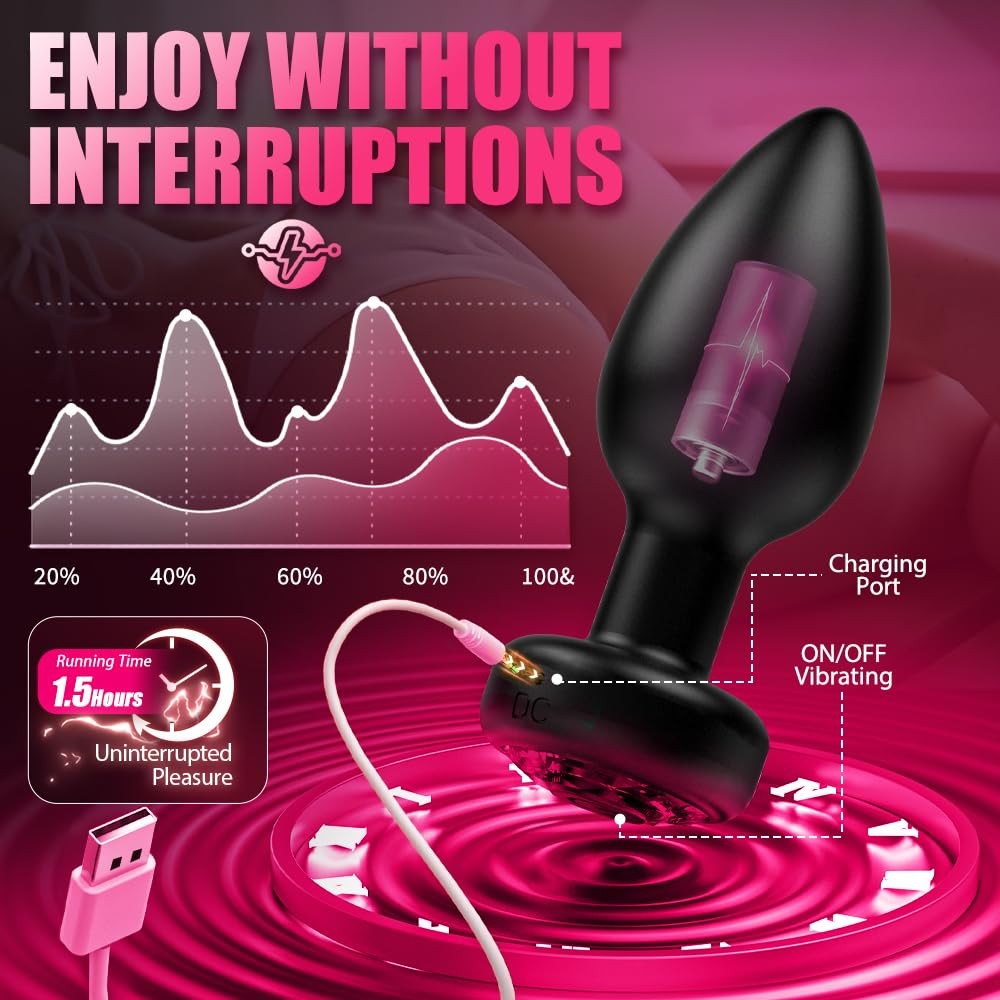 Yolodit 4PCS Anal Training Kit Anal Plug Adult Sex Toys, Silicone Vibrating B…
