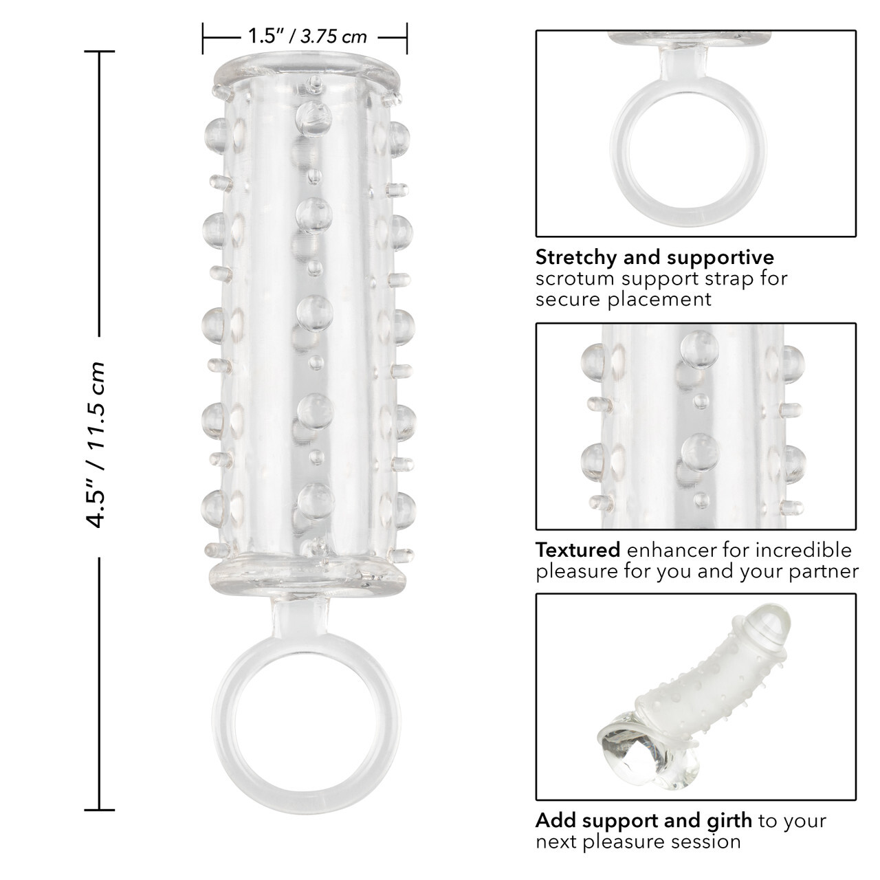 Male Penis Girth Enhancer Penis Extension Tickler Stimulator Sex Toy for Men