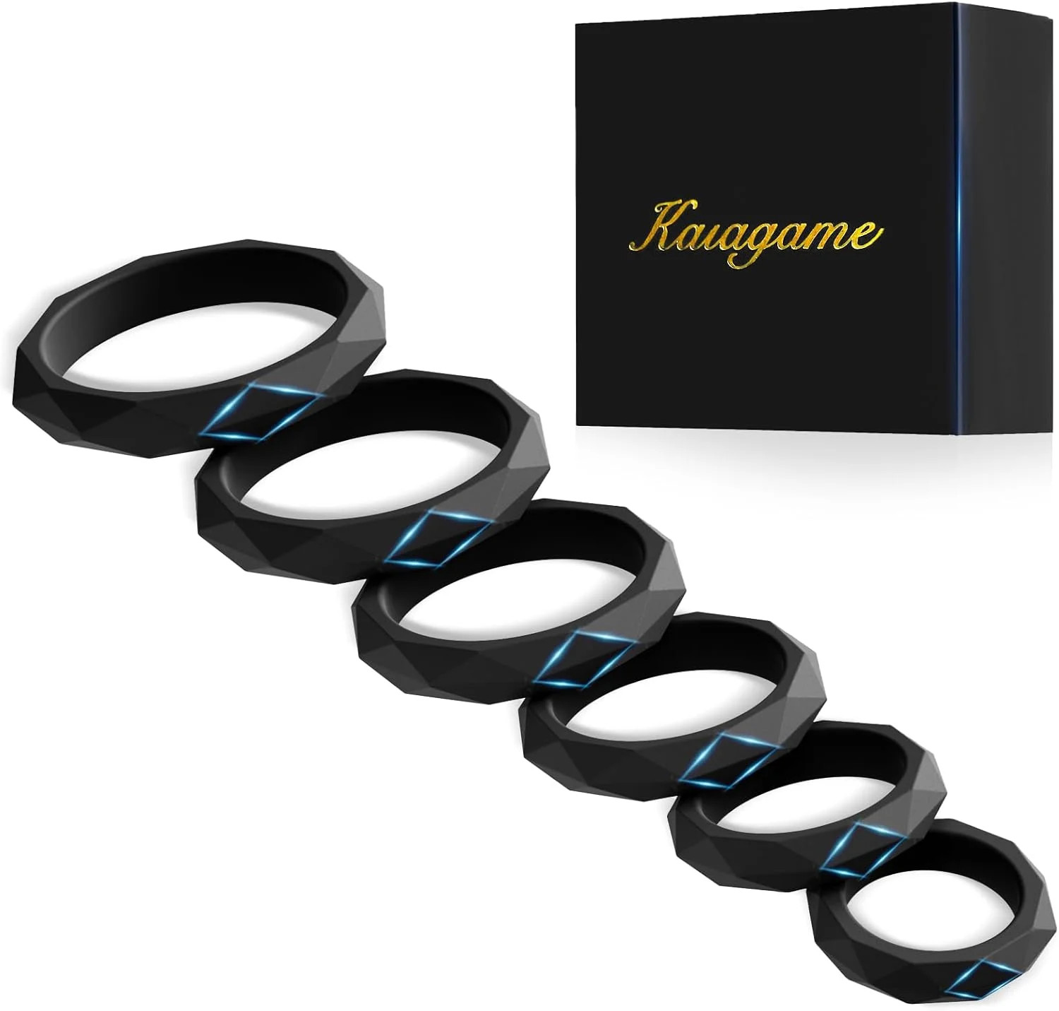 Sex Toys Penis Ring Silicone Cock Rings for Men Erection Sex, 6 Sizes Cockring E