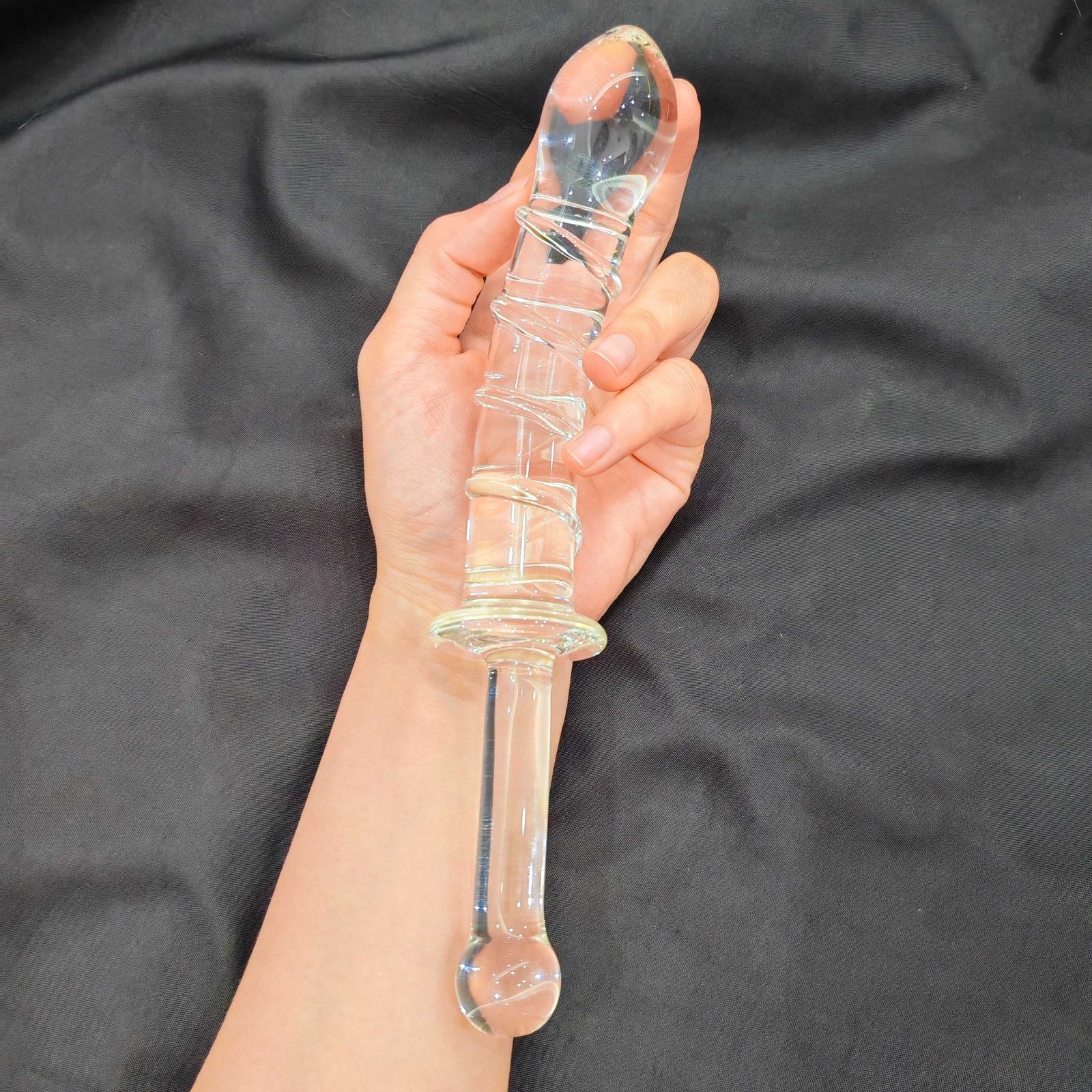 Crystal Glass Dildo Massager Wand G-spot Stimulator Women Sex Toy Anal Butt Plug
