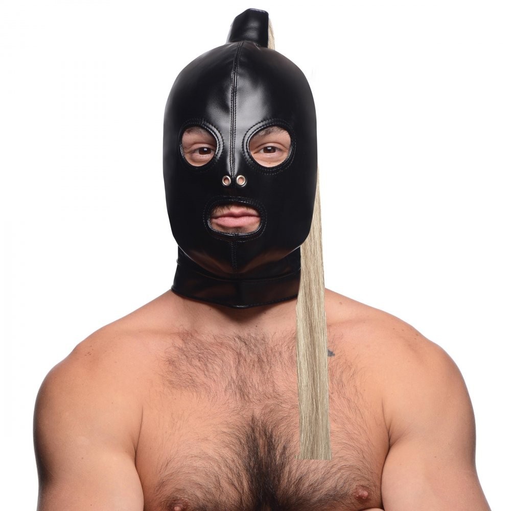 Blonde Ponytail Bondage Hood BDSM Dom Submissive Adult Sex Toy