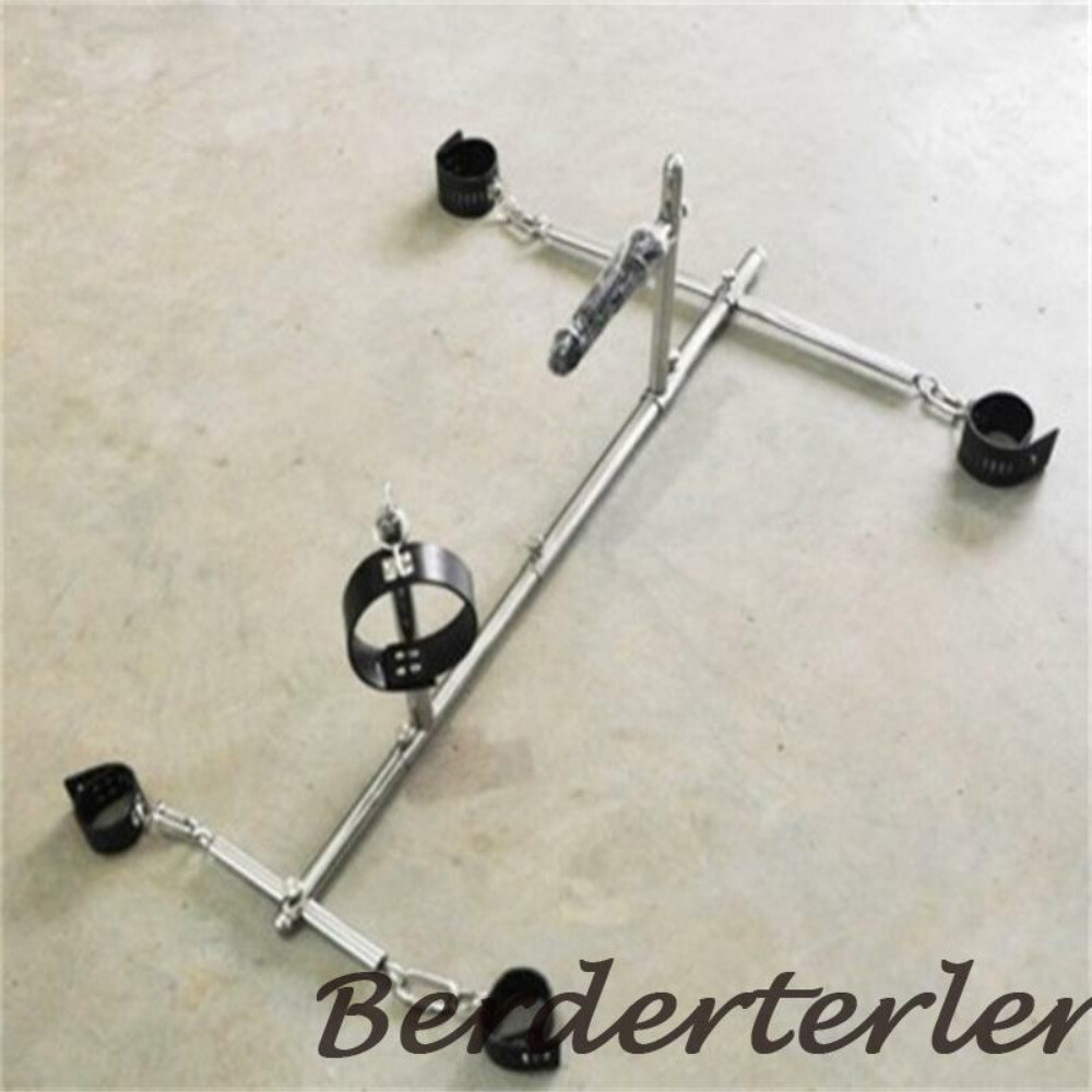 Bondage Torture Rack Spreader Bar with Silicone Dildo Restraint Handcuff Sex Toy