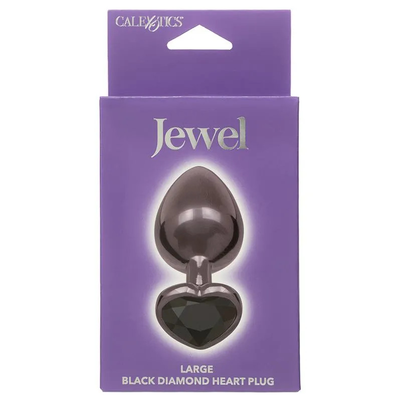 Jewel Large Black Diamond Heart Plug