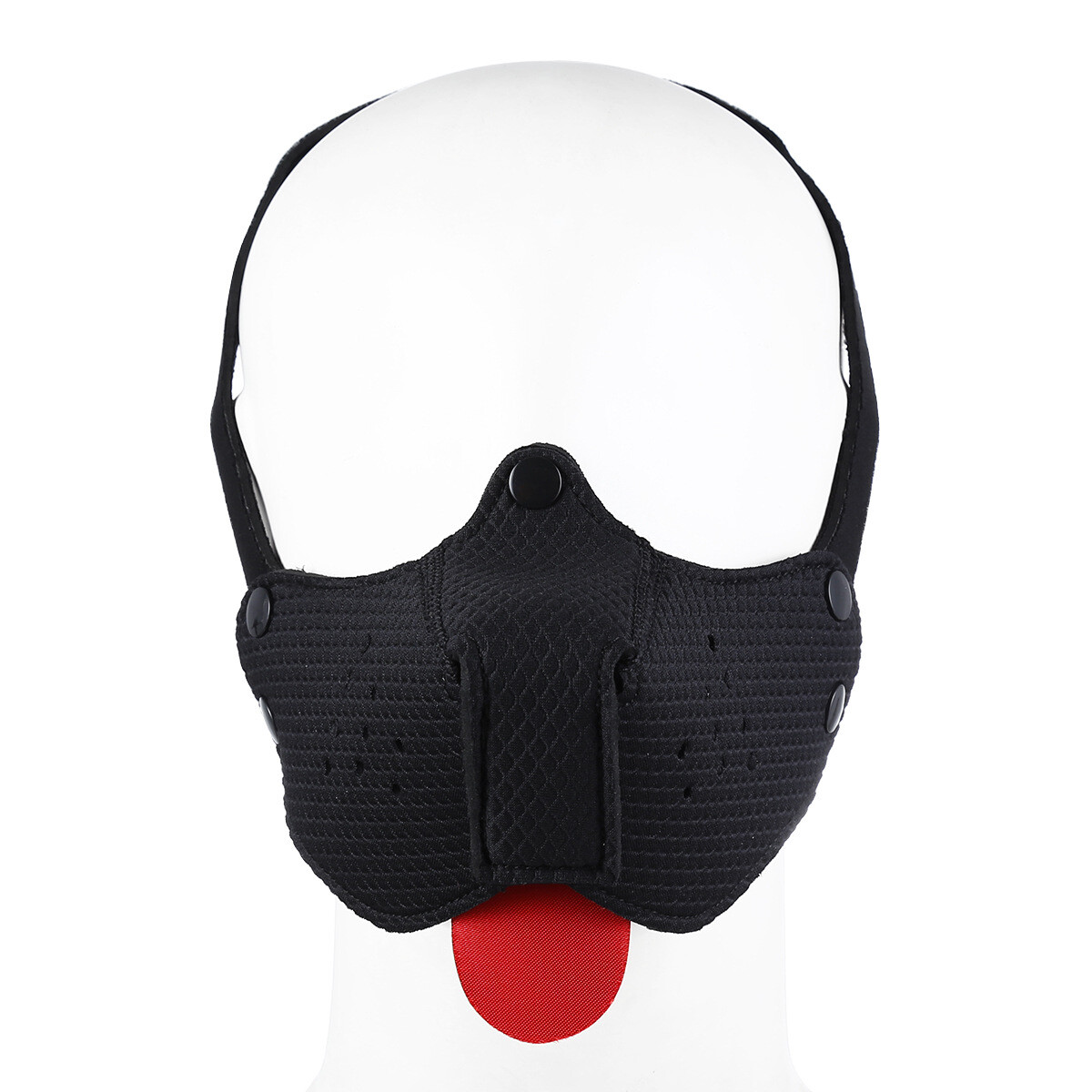 Rubber BDSM Dog Hood Mask with Detachable Nose for Couple Fetish Puppy Mask Play