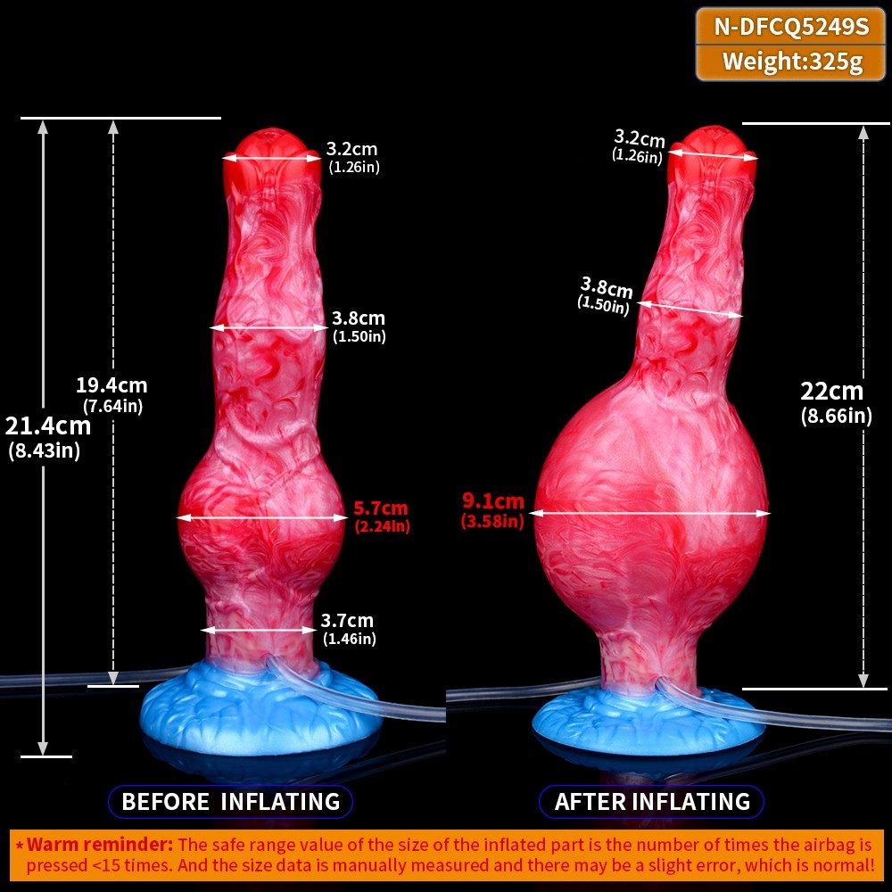 Inflatable Ejaculation Dildo with Strong Sucker Knot Anal Plug Squirting Penis