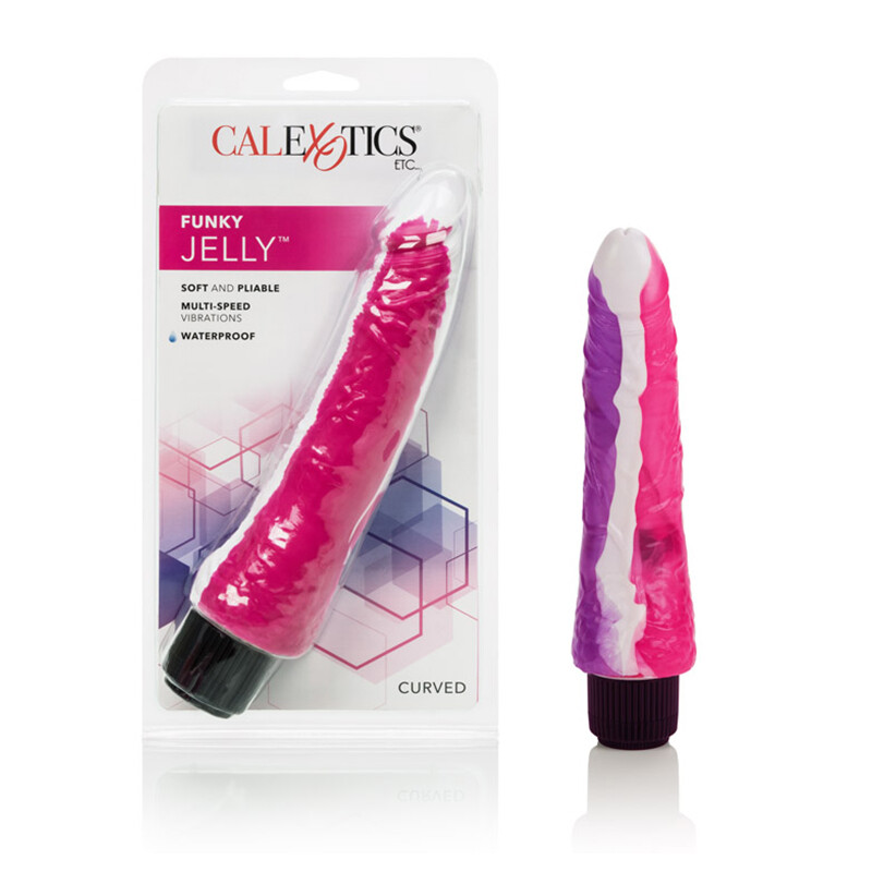 Funky Jelly Vibe – 7.5 inch Pink/Purple Multi-Speed Massager Vibrator