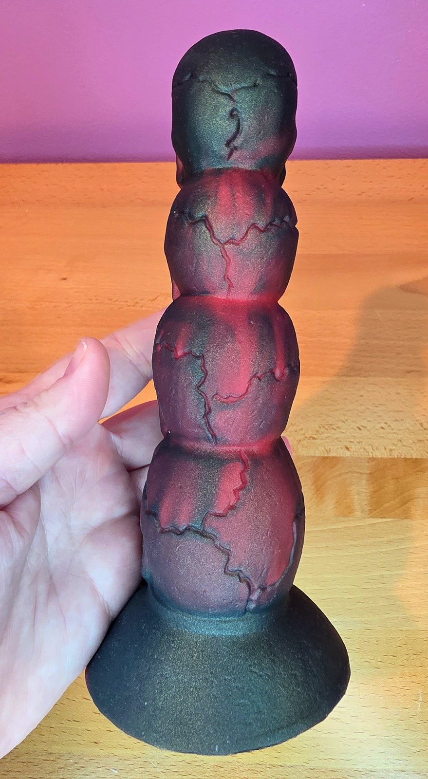 Gothic Red & Black Doom Skulls Dildo Adult Novelty Toy @ Synful Dezirez