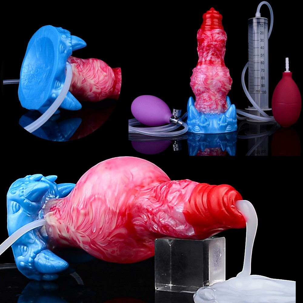 Fantasy Inflatable Squirting Dildo Flexible G-spot Anal Toy Waterproof Extender