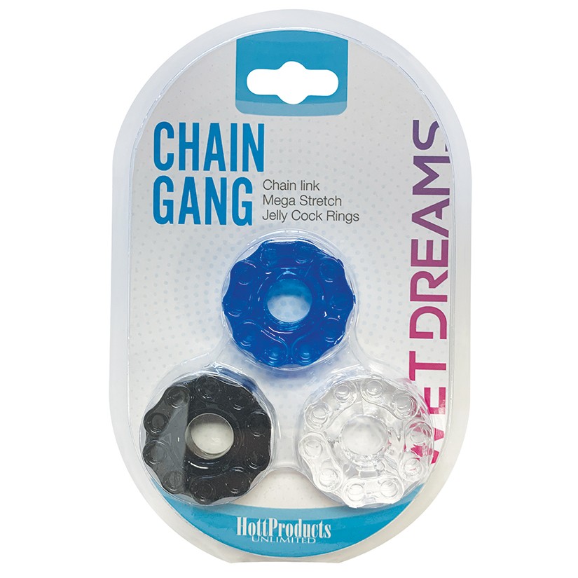 Cock Ring Set Wet Dream Chain Gang 3 Pack Male Penis Erection Enhancer