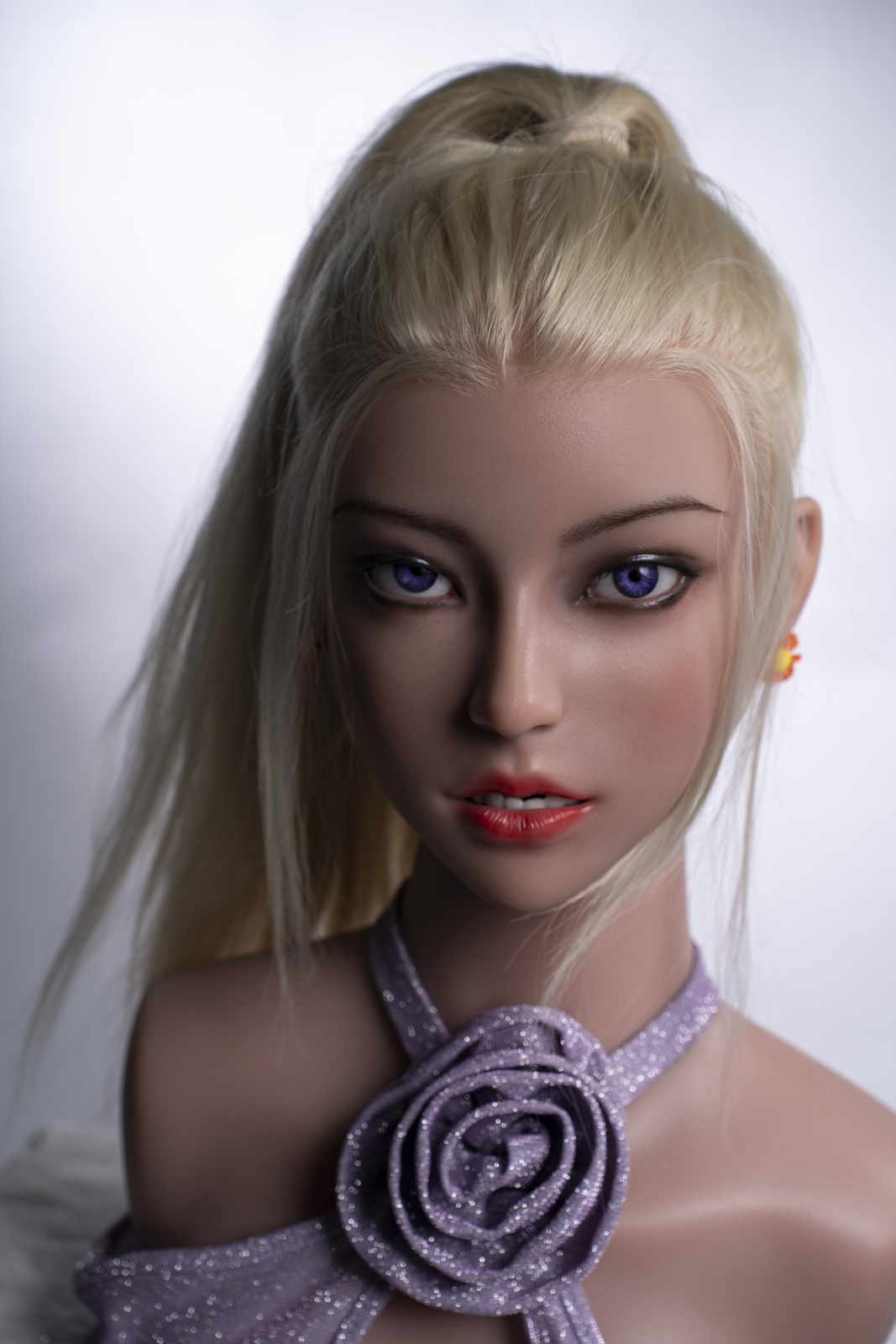 Silicone Sex Doll Head Real Oral Mobile Jaw Masturbator Adult Toy Implanted Hair