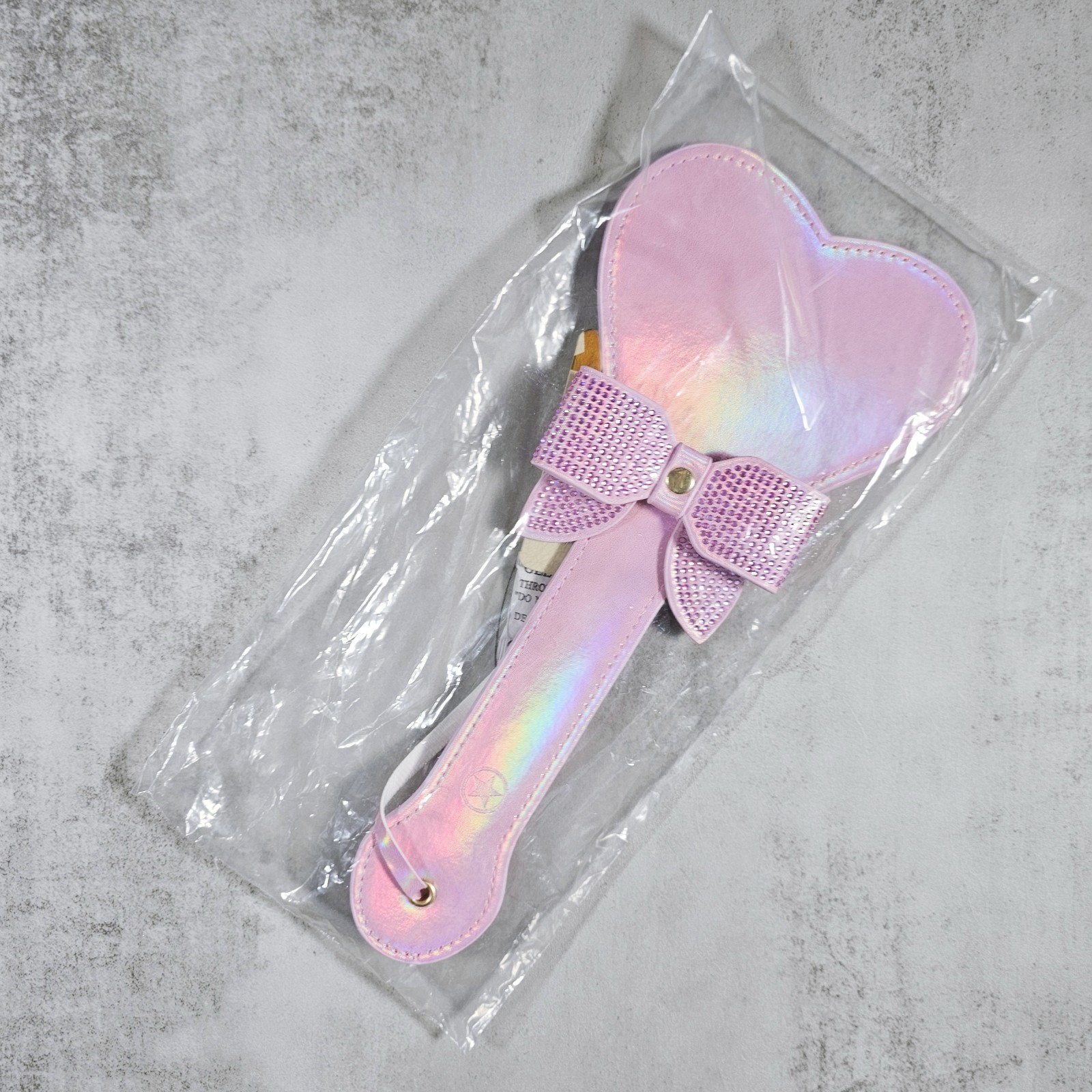 Ouch! Paris Collection Pink Heart Paddle with Rhinestone Bow, One Size
