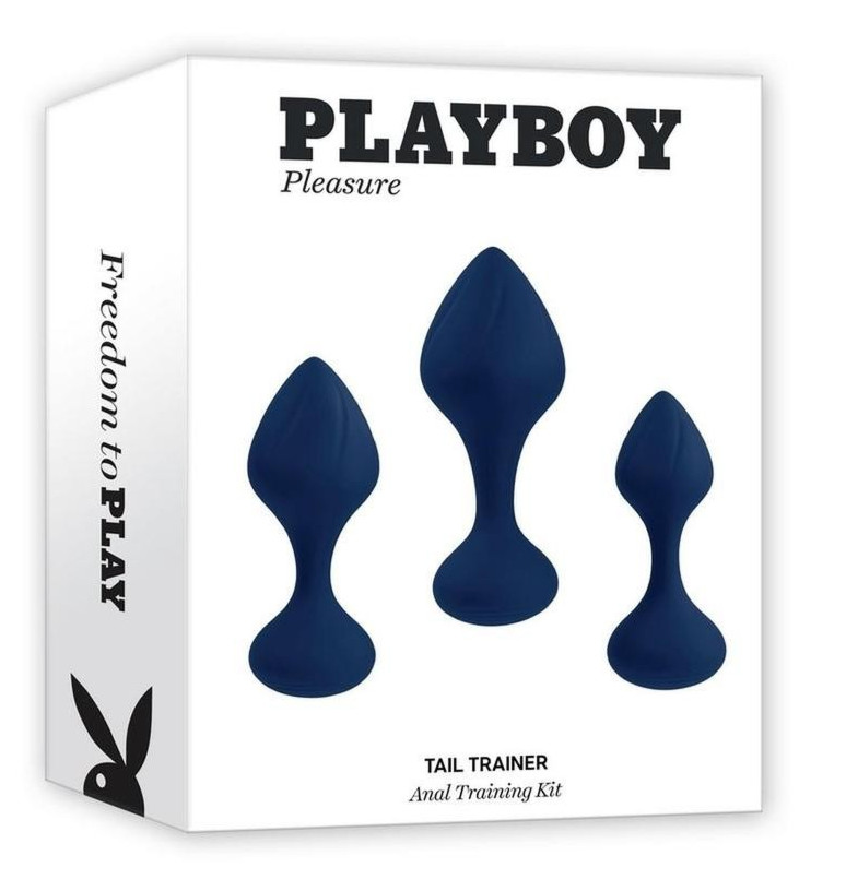 Playboy Tail Trainer Silicone Anal Kit 3 Piece – Navy