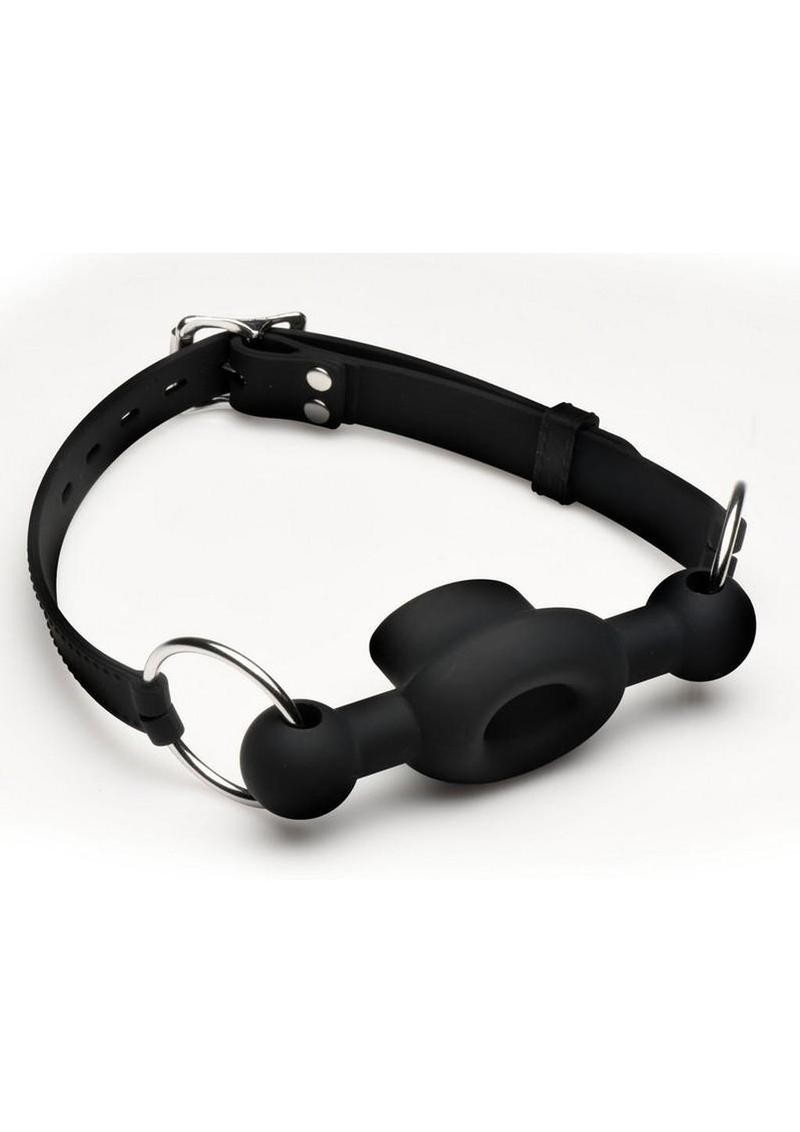 Master Series Forced Silicone Feeding Gag – Tapered Ring Gag w/ Adjustable Strap