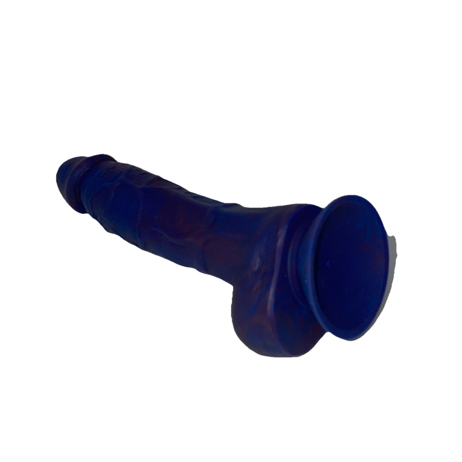 7” Purple Swirly Handmade Silicone Dildo Waterproof Semi-flexible W Suction Cup