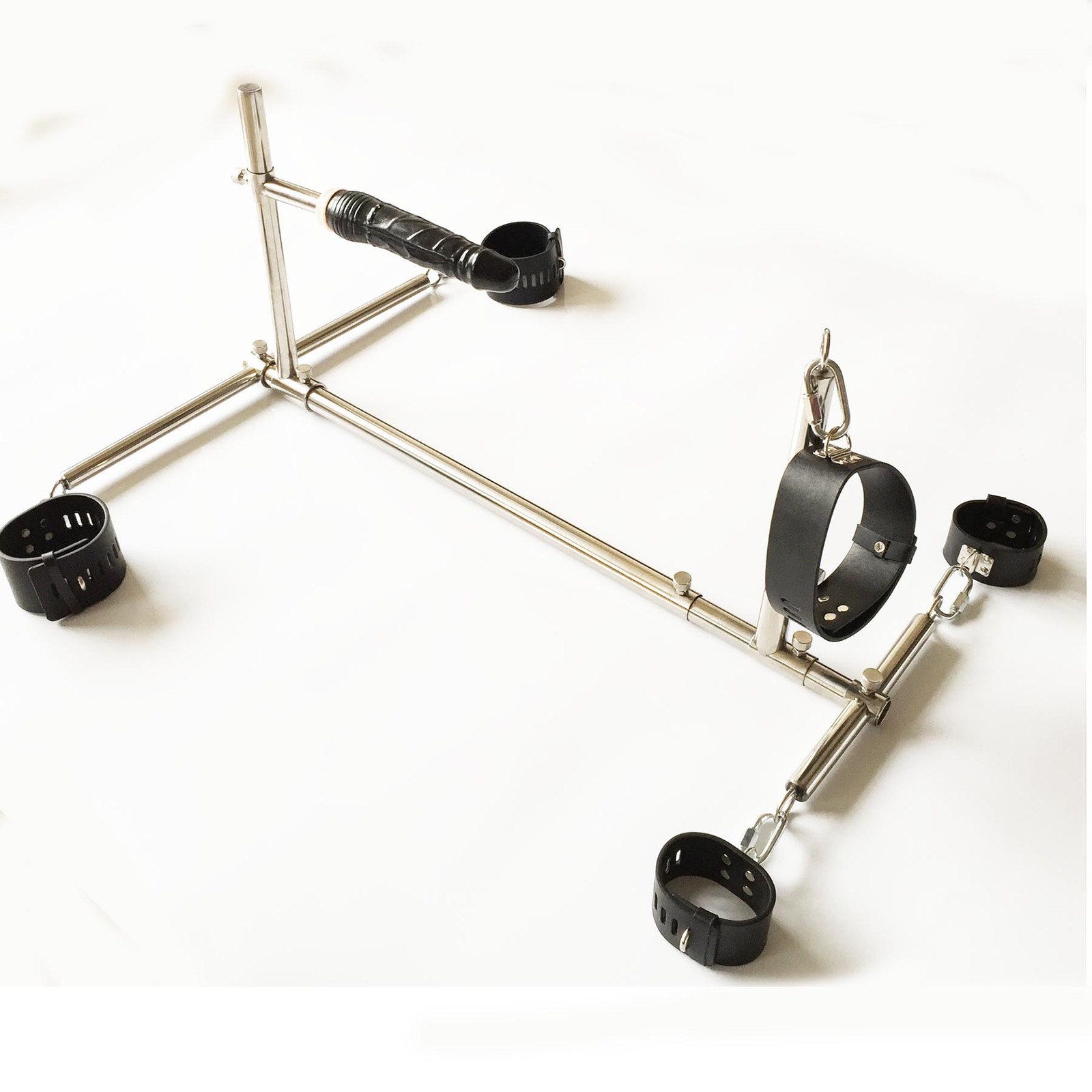 Fixation Steel Pipe Bondage Hand Ankle Collar Cuffs Dildo Body Torture Rack