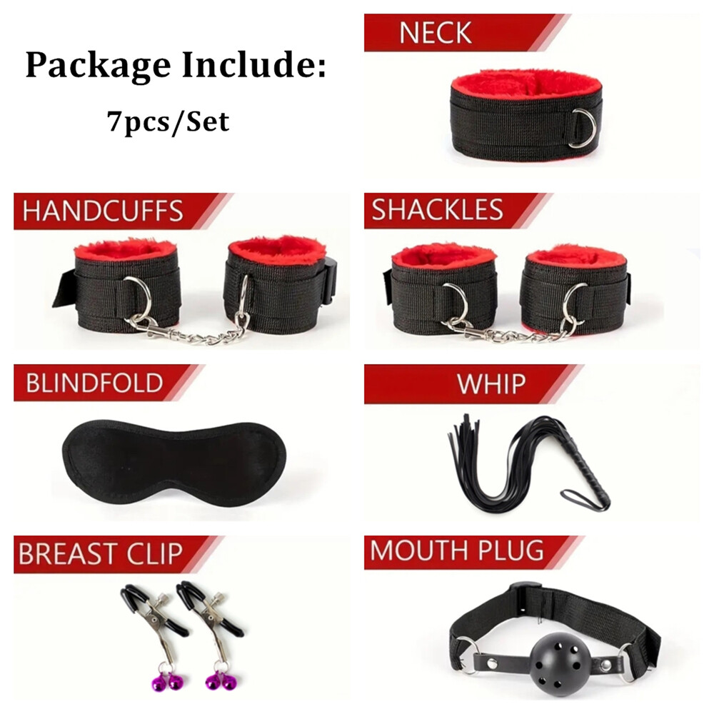 Sex Bondage Restraints BDSM Strap Kit with Sex Toys for Women Men Couple 7/10pcs