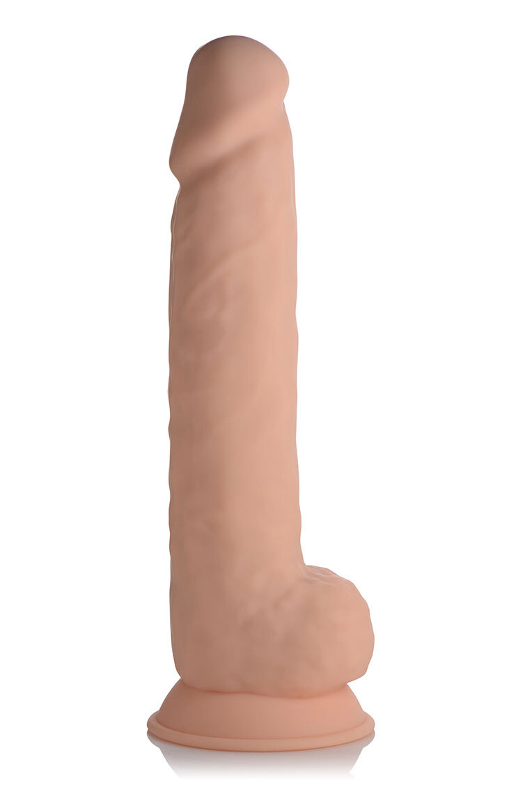 Fleshstixxx dual-density Silicone Bendable Dong Dildo Sex Toy with Balls Vanilla