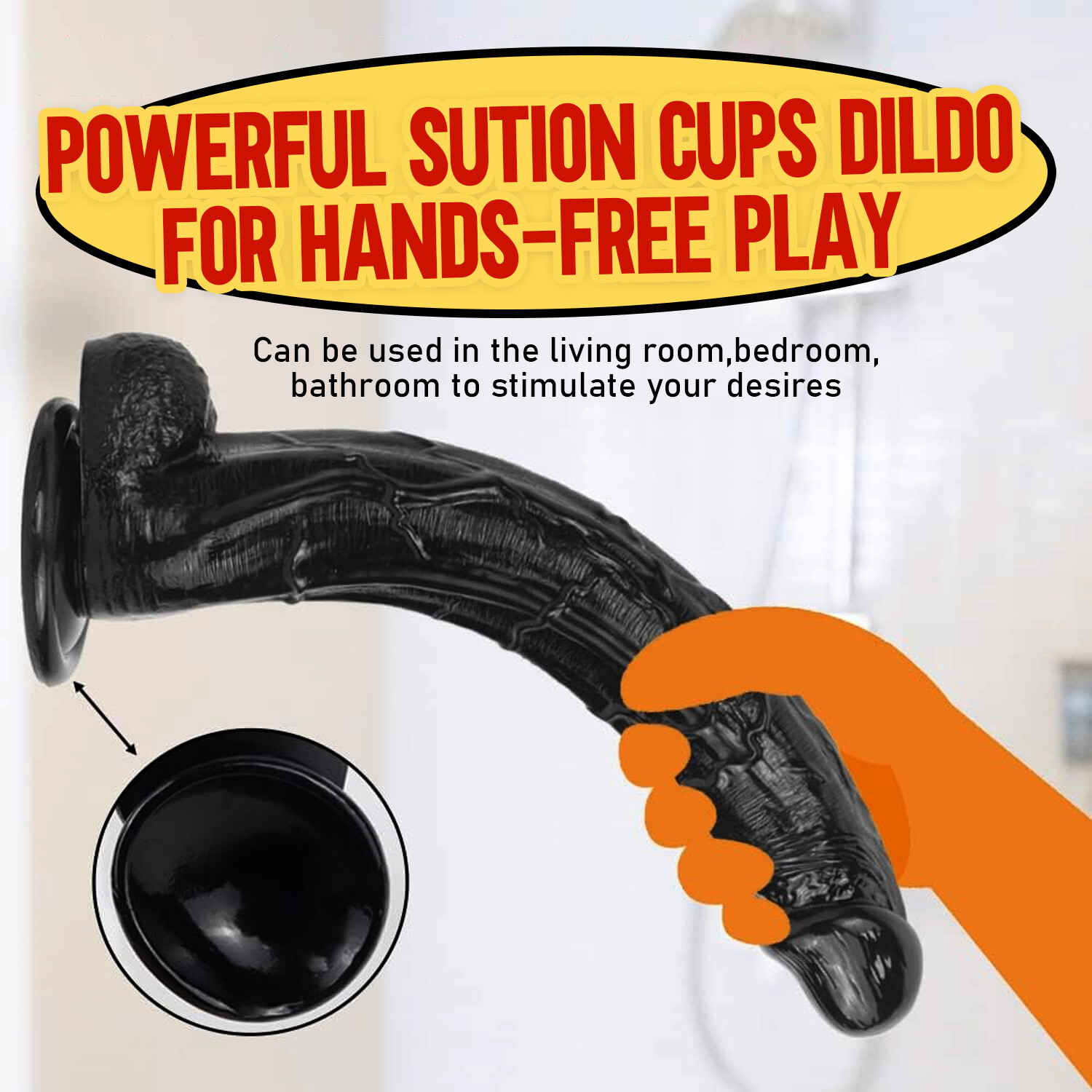 2.5inch Diameter Huge Big Dildo Suction Cup Realistic Penis Dong G-spot Sex Toy