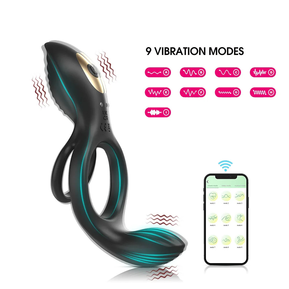 Vibrating Cock Ring for Men Remote Control Penis Ring Ejaculation Delay Sex Toy