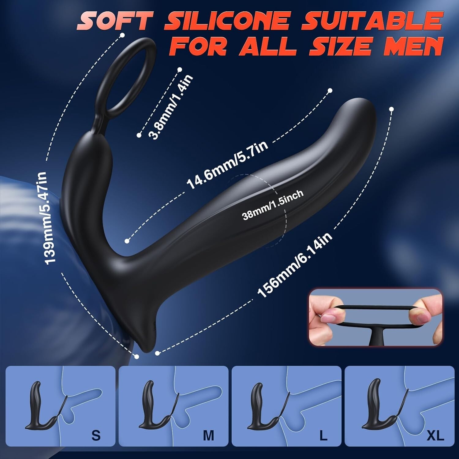 3-in-1 Anal Vibrator & Prostate Massager with 10 Wiggling Thrust Modes, Water…
