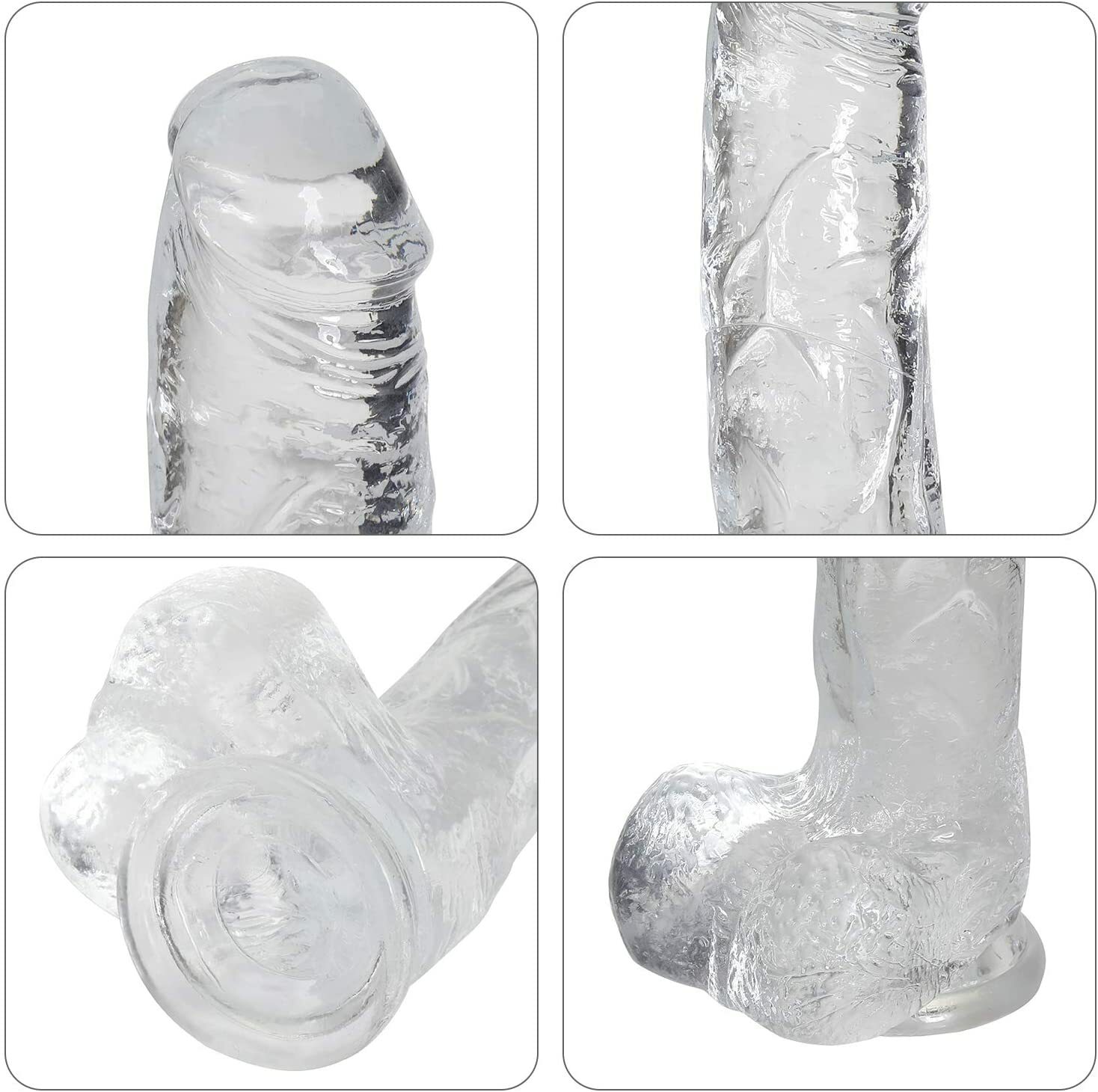 Waterproof Dildo Dong Realistic Sex Toys Flexible Jelly With Suction Cup 8 Inch
