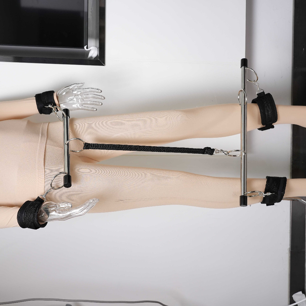 Steel Hand Open Leg Spreader Bar Wrist Ankle Cuffs Restraints Lockable Sex Toys