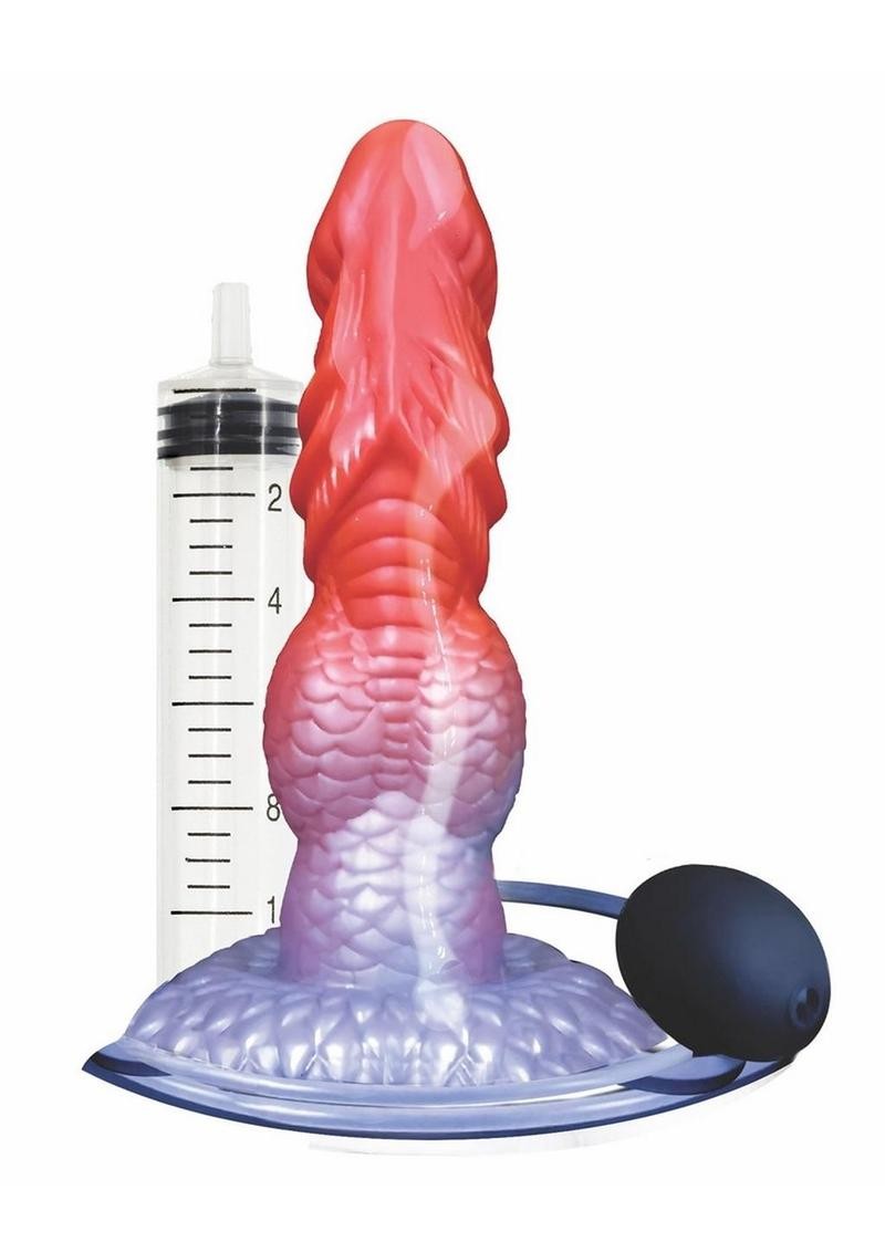 Alien Nation Eruptor Silicone Self Lubricating Dildo – Red/Silver