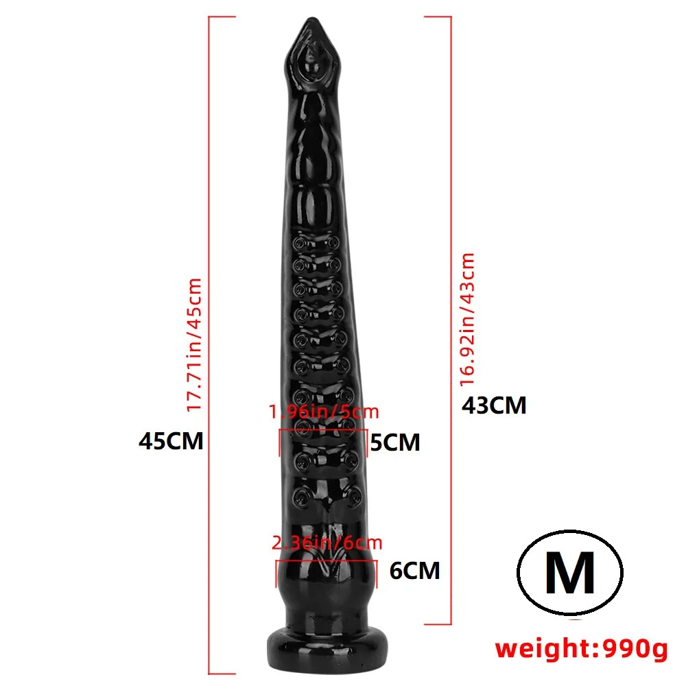 Long Dildo Deep Vaginal Anal Plug Enhancer Sex Toys for Unisex Masturbators