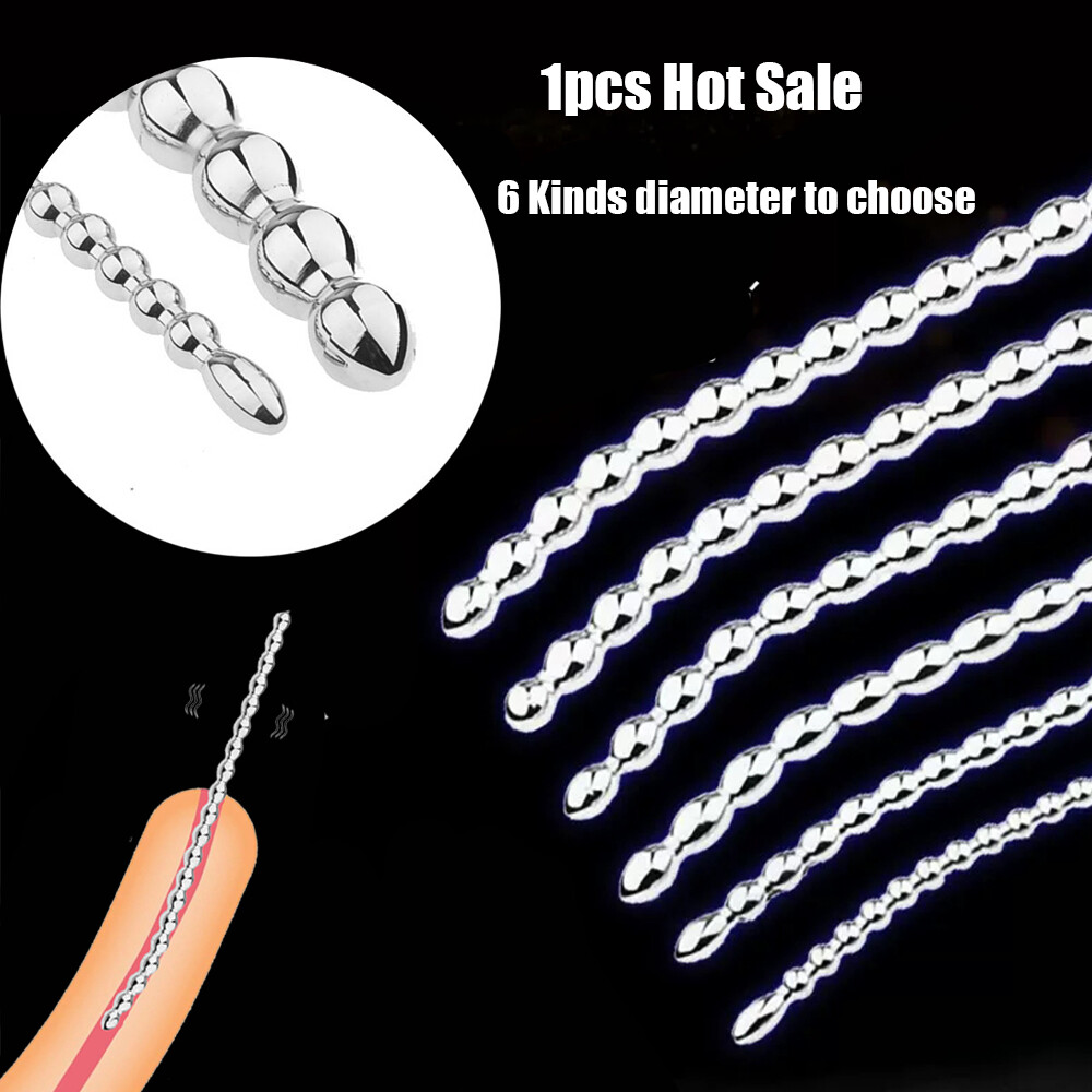 Male Stainless Steel Sounds Beads Sounding Penis Insert Plug Enhancer Sex Toys