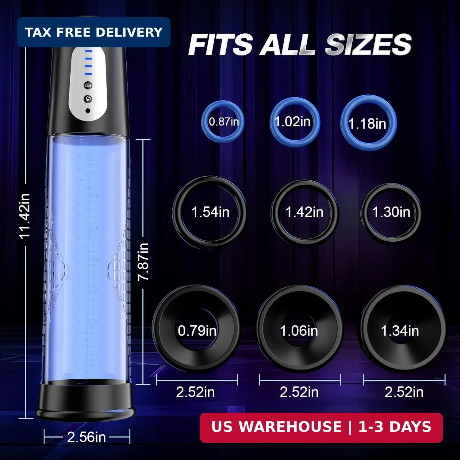 Electric Penis Pump Sex Toys – Automatic Penis Extender Enlargement Pump with 4