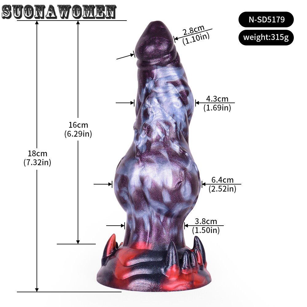 Silicone Fantasy Knot Dildos With Sucker Colorful Penis Sex Toys Large Anal Plug
