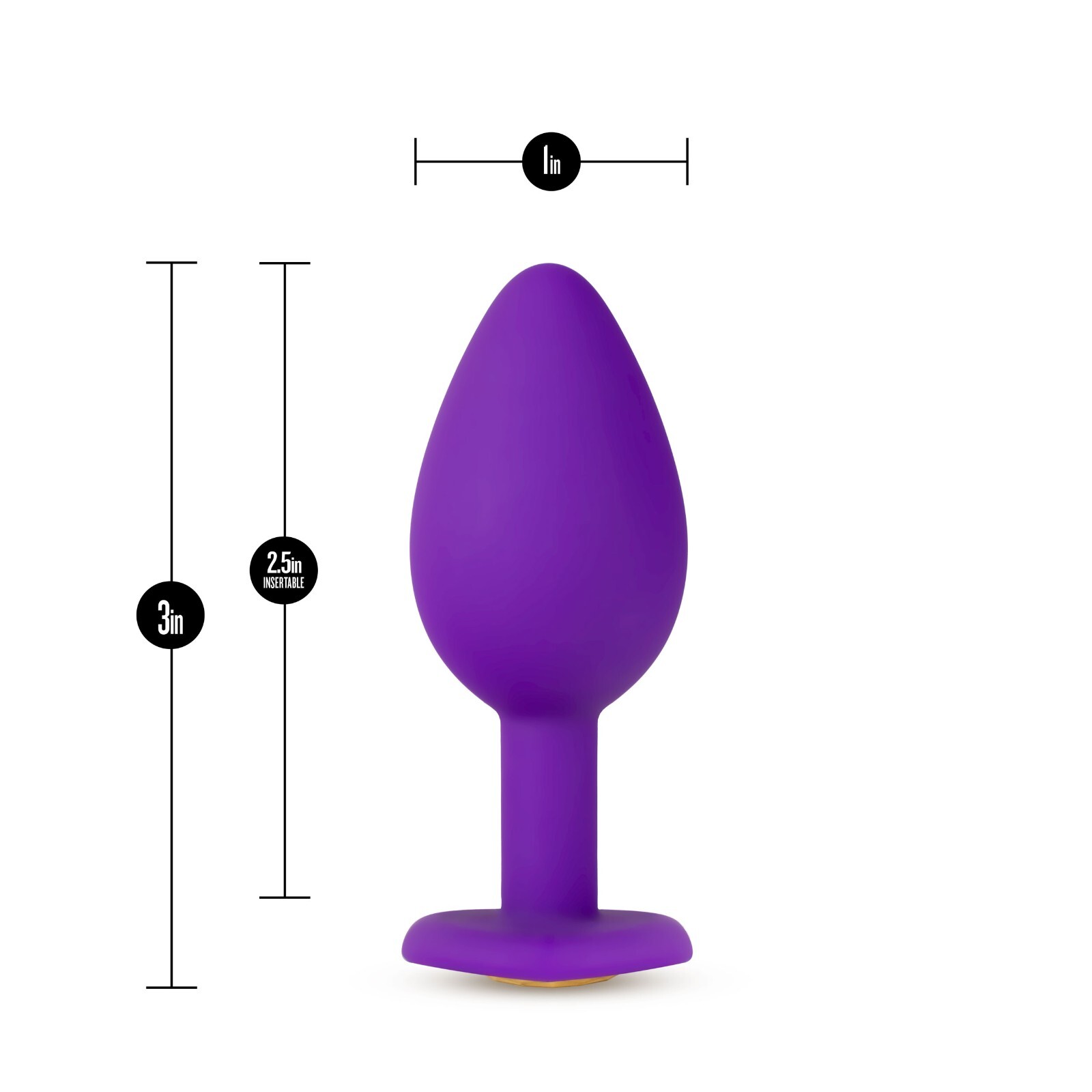 Eden Plug Satin Smooth Safe Small Butt Plug Heart Shaped Gem Sex Toy