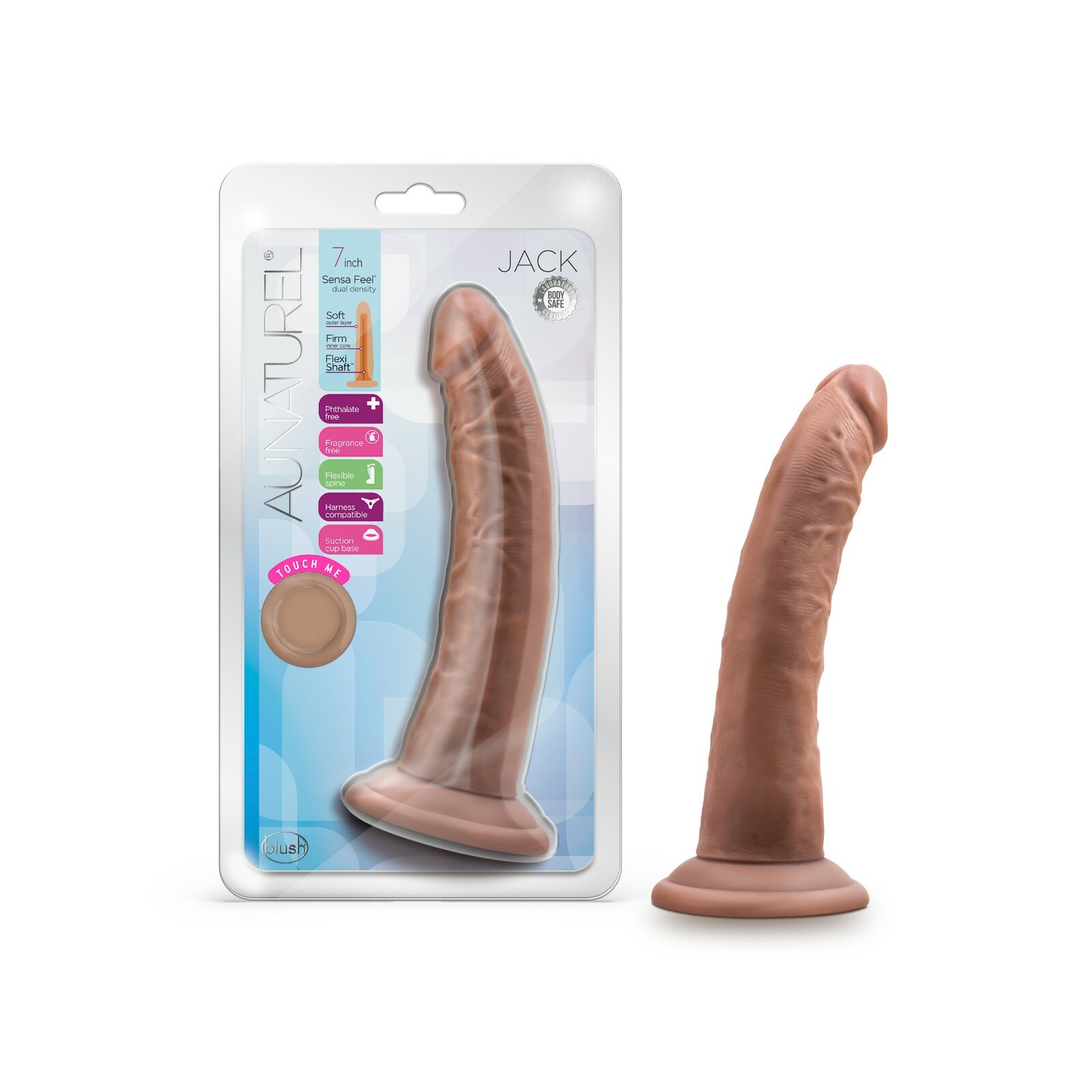 Blush Au Naturel 7″ Jack Realistic Suction Cup Harness Compatible Dildo Sex Toy
