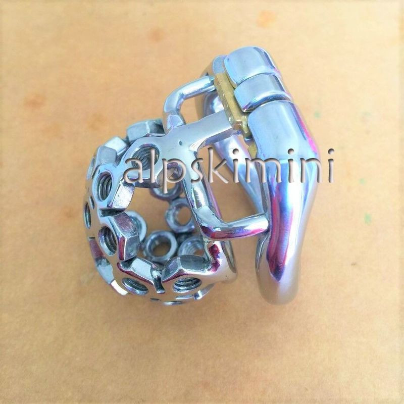 Stainless Steel Male Chastity Device Cage Men Penis Ring Lock Belt Kit S148