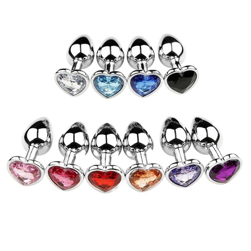 Anal Butt Plug Toy Colorful Jewel Metal Stainless S/M/L For Women Men Couples