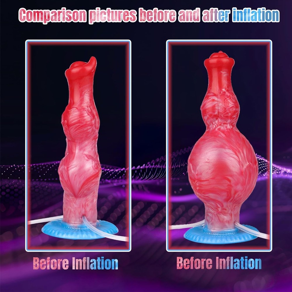 Realistic Inflatable Squirting Knot Dildo Silicone Butt Plug Adult Sex Toy