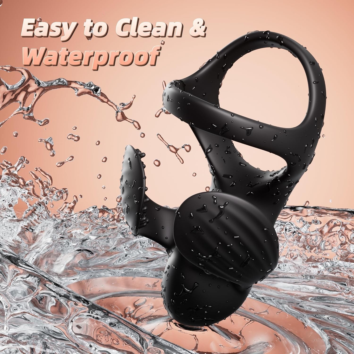 APP Controlled Vibrating Cock Ring for Couples Silicone Penis and Balls Toy