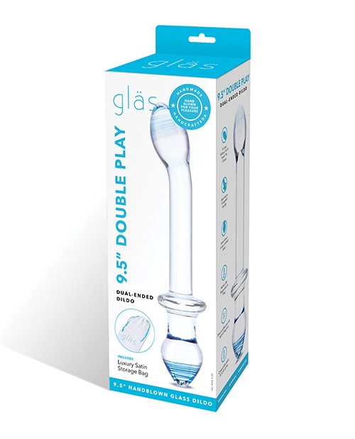 Glas 9.5″ Double Play Dual Ended Dildo – Clear