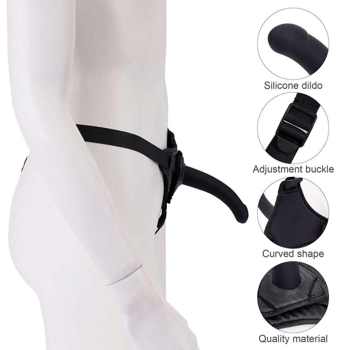 Beginner Strap-on Harness Dildo Anal G-spot Massage Sex Toy for Lesbian-Couples